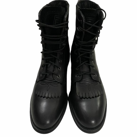 Ariat Heritage Lacer II Black Leather Kiltie Boots - Picture 4 of 11